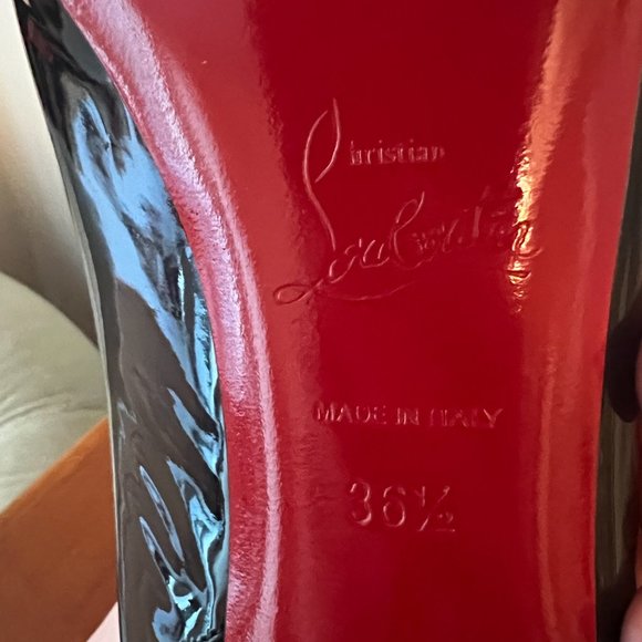 Christian Louboutin Black Patent Slingback Prive Heels Size US 6.5 - Picture 10 of 10